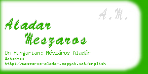 aladar meszaros business card